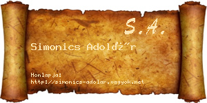 Simonics Adolár névjegykártya